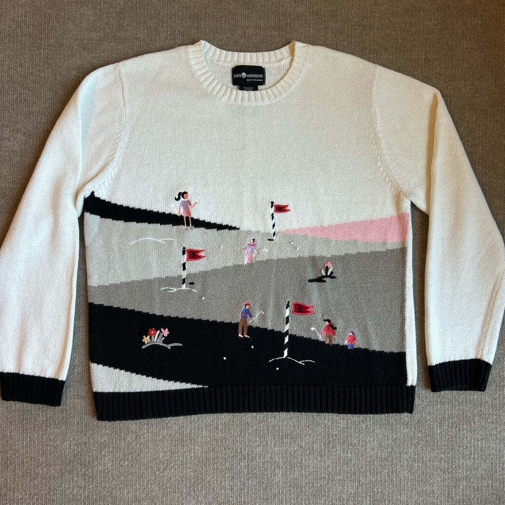 Sag Harbor Women’s XL Vintage Knit Golf Sweatshirt